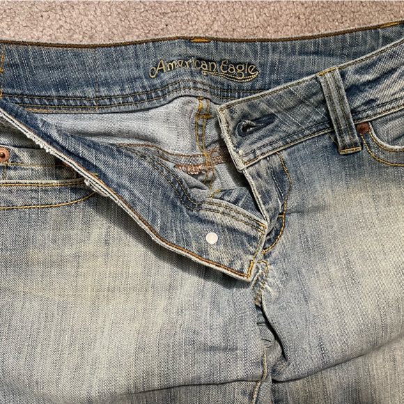 “American Eagle” Light Blue Stretch Denim Faded Jeans- Size: 4 Short - Picture 3 of 11